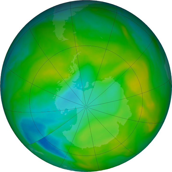 Antarctic ozone map for 30 November 2017